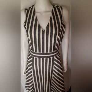 J. Crew Black and White Striped Dress